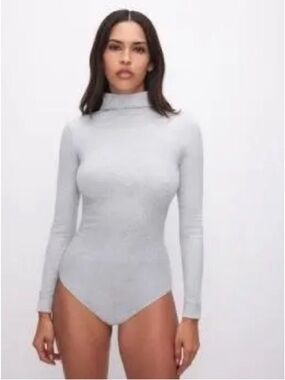 NWT Good American High Neck Long Sleeve Bodysuit